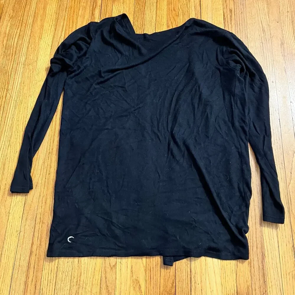 Zyia Cardigan Sweater Womens XL Black Pockets